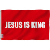 Anley Fly Breeze Jesus is King flag 3x5 with vivid color for outdoor display