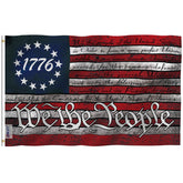 Anley Fly Breeze We the People flag with canvas header for durable outdoor display.