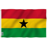 Anley Fly Breeze Ghana flag 3x5 hero shows vivid colors for outdoor display