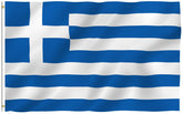 Anley Greece flag with a canvas header for durable outdoor display.