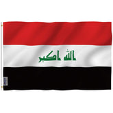 Anley Fly Breeze Iraq flag 3x5 with vibrant fade-proof colors for outdoor display.