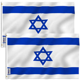 Anley Fly Breeze Israel flag 3x5 with canvas header for sturdy outdoor display.
