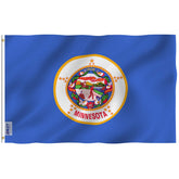 Anley Fly Breeze Minnesota flag with vivid colors fluttering in a light breeze