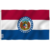 Anley Fly Breeze Missouri state flag front view with vivid colors and craftsmanship