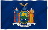 Anley Fly Breeze NY State Flag with canvas header for durable outdoor display.