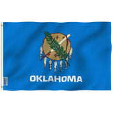 Anley Fly Breeze Oklahoma State Flag front view, vivid colors for outdoor display