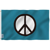 Anley Fly Breeze peace flag front view, vivid colors for outdoor display in mild breeze.