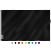 Anley Fly Breeze 3x5 solid black flag front view showing lightweight, wind-friendly design