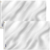 Anley Fly Breeze 3x5 solid white flag front-view for outdoor displays in light wind.