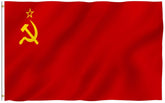 Anley Fly Breeze Soviet flag front view shows vivid colors on light fabric for easy outdoor display.