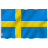 Anley Fly Breeze Sweden flag 3x5-foot for low-wind outdoor display with vibrant color.