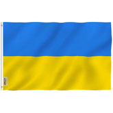 Anley Fly Breeze Ukraine flag full view on a 3x5 flagpole for outdoor use