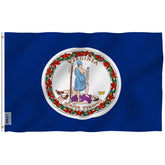 Anley Fly Breeze Virginia flag front view with fade-resistant outdoor colors.