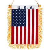 Anley fringy window flag 4x6, bright double-sided display for car or home decor.