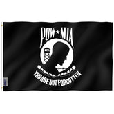 Anley POW MIA flag front view with vibrant color printing for outdoor use.