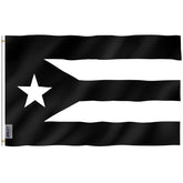 Anley Puerto Rico flag with bold black design, ideal for porch display.