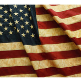 Anley vintage tea-stained flag 3x5ft for patriotic display.