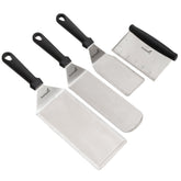 Anmarko pancake flipper with rounded corners for easy flipping on a hot griddle.