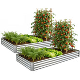 Anmiro galvanized raised garden bed side view highlighting durable construction