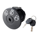 Annolai ignition switch with five terminals for flexible wiring on lawn tractors.