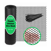 ANPUTWWH upgraded plastic chicken-wire fence mesh in black for durable garden fencing and lightweight setup