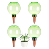 Ansberta 4-pack self-watering globes top-fill for easy plant hydration.