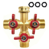 ANSHENYA 3 way hose splitter with brass outlets for versatile watering tasks