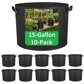 ANSLYQA 15-Gallon grow bag side view showing sturdy fabric and handles for easy transport