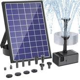 Antfraer solar panel and fountain pump deliver a steady fountain in sunny conditions.