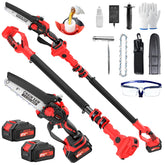 Anttctig upgraded 2-in-1 cordless pole saw in action for pruning and trimming trees.