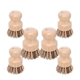 ANTYA bamboo wok brush with six-pack set for tough pots and pans cleaning
