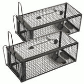 Anyhall 2-pack live trap inside view ready to capture rats or mice humanely