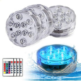 Anziner submersible LED light enhances pool ambience with vibrant RGB colors.