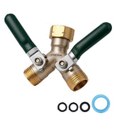 AOGCXDR brass garden hose splitter front view showing a durable dual-connection design for versatile watering.