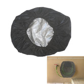 Aogigigio hose cover on a wall mounted reel protecting a garden hose from sun and rain