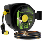 Aokia retractable hose reel 100ft wall mount for tidy outdoor watering.