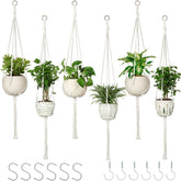 AOMGD macrame plant hanger ivory 43in for elegant indoor greenery