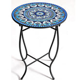 Aonagi metal outdoor side table with round plant stand, ideal for patio decor and plant display.