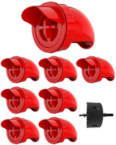 Aopchry 8-pack automatic feeder red full set supports clean, efficient poultry feeding.