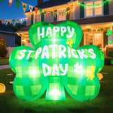 Aotiooy St. Patrick's inflatable shamrock on the roof for curb appeal.