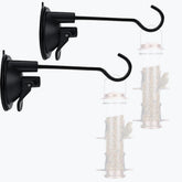 Apalurmeer window suction bird feeder hanger two-pack on glass for easy indoor bird viewing.