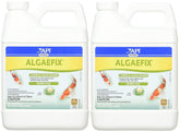 API AlgaeFix bottle pouring into pond water to curb algae blooms