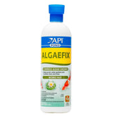 API POND ALGAEFIX bottle pour demonstrates fast algae control for clearer ponds.