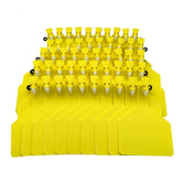 APlayfulBee 50Pcs Z Tags for cattle ears, yellow, durable TPU for easy herd identification.