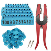 APlayfulBee cattle ear tags 001-100 blue set for herd identification and tracking