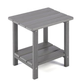 Apolimi Adirondack side table with two-tier racks for organized outdoor essentials.