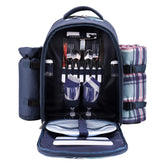 Apollo Walker picnic backpack blue with cooler compartment keeps foods fresh