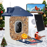 Aprilmin smart bird feeder front view for clear bird watching and easy setup.