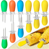 AQRINGO yellow corn holders with interlock design for mess-free eating and safety