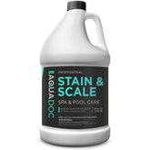MAV AquaDoc bottle pour demonstrates easy application for mineral stain control in pools